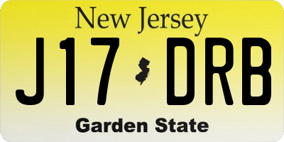 NJ license plate J17DRB