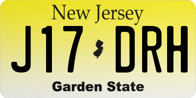 NJ license plate J17DRH