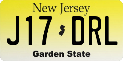 NJ license plate J17DRL