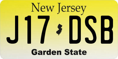 NJ license plate J17DSB