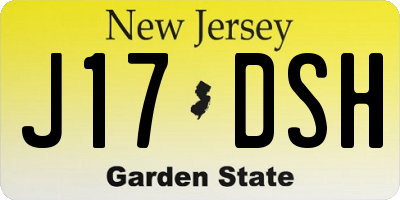 NJ license plate J17DSH