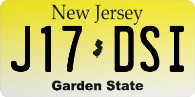 NJ license plate J17DSI