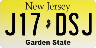 NJ license plate J17DSJ