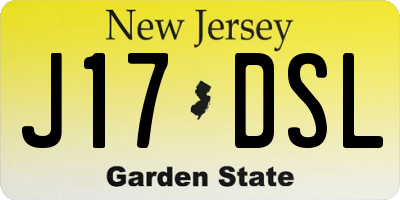 NJ license plate J17DSL