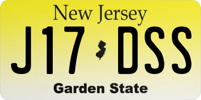 NJ license plate J17DSS