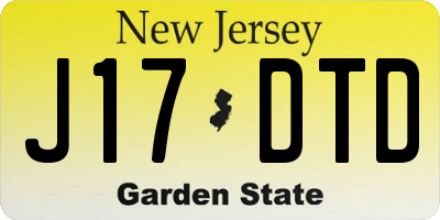 NJ license plate J17DTD