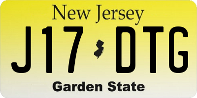 NJ license plate J17DTG