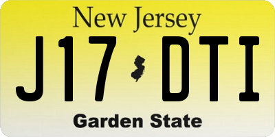 NJ license plate J17DTI