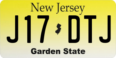 NJ license plate J17DTJ
