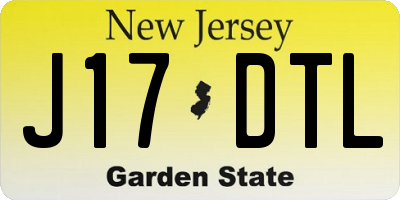 NJ license plate J17DTL