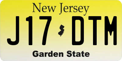 NJ license plate J17DTM