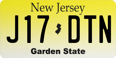 NJ license plate J17DTN