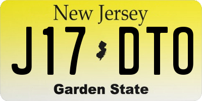 NJ license plate J17DTO