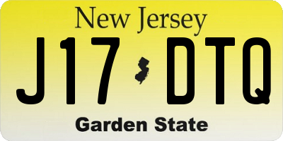 NJ license plate J17DTQ