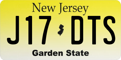 NJ license plate J17DTS