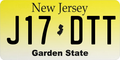 NJ license plate J17DTT