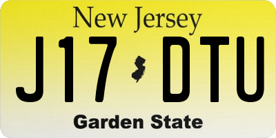 NJ license plate J17DTU