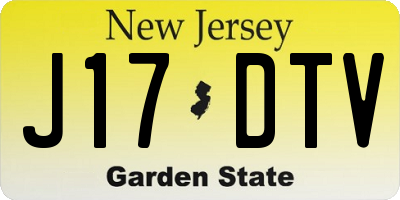 NJ license plate J17DTV