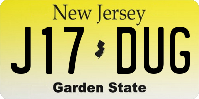 NJ license plate J17DUG