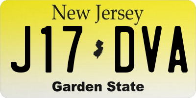 NJ license plate J17DVA