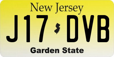 NJ license plate J17DVB