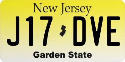 NJ license plate J17DVE