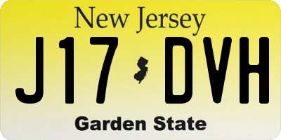 NJ license plate J17DVH