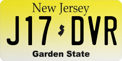 NJ license plate J17DVR