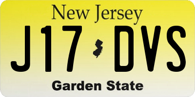NJ license plate J17DVS