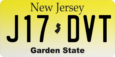 NJ license plate J17DVT