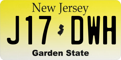 NJ license plate J17DWH
