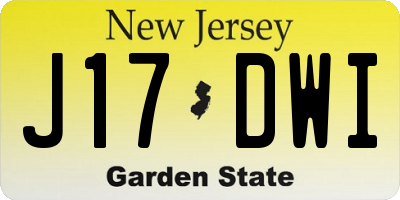 NJ license plate J17DWI