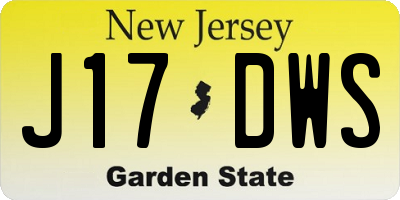 NJ license plate J17DWS