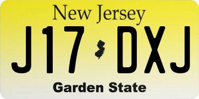 NJ license plate J17DXJ