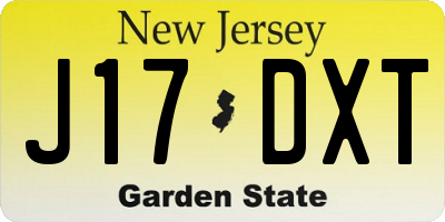 NJ license plate J17DXT