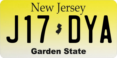 NJ license plate J17DYA