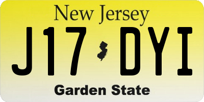 NJ license plate J17DYI