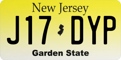 NJ license plate J17DYP