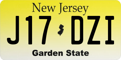 NJ license plate J17DZI
