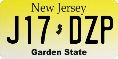 NJ license plate J17DZP