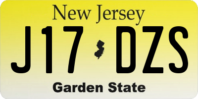 NJ license plate J17DZS