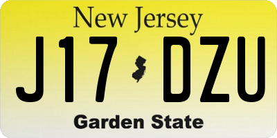 NJ license plate J17DZU