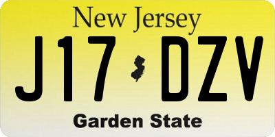 NJ license plate J17DZV