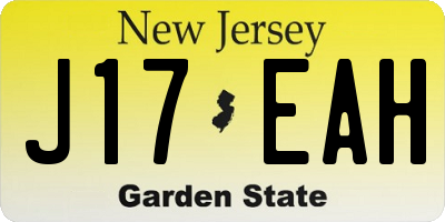 NJ license plate J17EAH