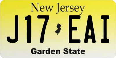 NJ license plate J17EAI