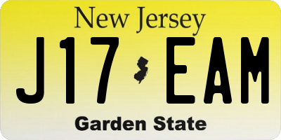 NJ license plate J17EAM
