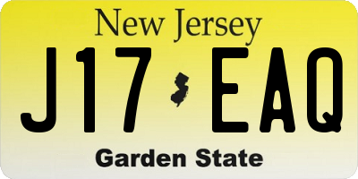 NJ license plate J17EAQ
