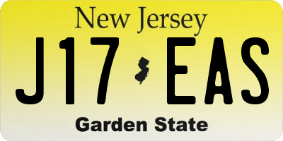 NJ license plate J17EAS