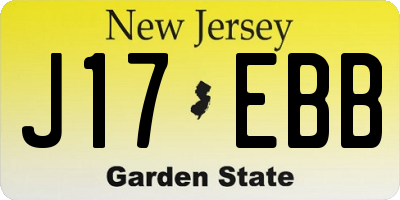 NJ license plate J17EBB