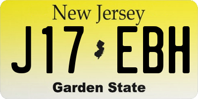 NJ license plate J17EBH